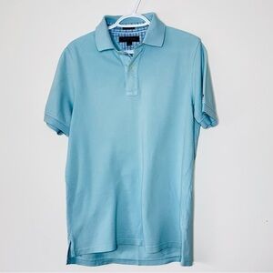 Tommy Hilfiger Men Preppy Fitted Polo Shirt Light Blue Custom Fit Size Medium